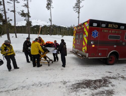 Deschutes County Sheriff’s Office Search and Rescue assist injured snowmobile rider at Elk Lake Resort