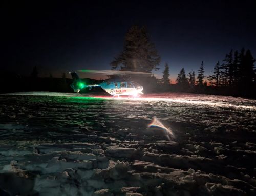 Injured snowmobiler at Moon Mountain